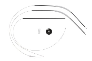 Set reparat macara geam fata stanga potrivit RENAULT CLIO III, GRAND SCENIC II, MEGANE II, MODUS dupa 2002 - (cabluri, electric)