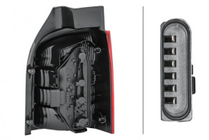 Stop lampa spate Stanga (P21/4W/P21W, versiune cu usa din spate) potrivit VW MULTIVAN T5, TRANSPORTER T5 04.03-08.15 - Img 4