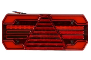 Stop spate dreapta (LED, 12/24V, cu intermitent, lumina de marșarier, cu lumina stop, lumini parcare, reflector triunghiular, lungimea cablu : 2m) - Img 1