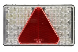 Stop spate dreapta MULTI LED (LED, 12V, cu intermitent, lumina de marșarier, cu stop, lumina de parcare, reflector triunghiular, conector: ASS2 7PIN) - Img 1