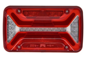 Stop spate dreapta MULTILED III (LED, 12/24V, cu intermitent, cu far de ceata, marsarier, cu stop, lumina de parcare, reflector triunghiular, conector: 2x SuperSeal 2PIN/AMP 7PIN) potrivit ADR - Img 1