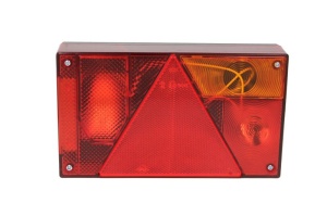 Stop spate dreapta MULTIPOINT I (12/24V, cu intermitent, cu lumina de ceata, cu lumina stop, lumini parcare, cu lumina placuta inmatriculare, reflector triunghiular, conector: 5 pin, fara bec) - Img 1