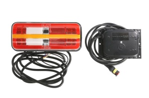 Stop spate stanga/dreapta (LED, 24V, cu intermitent, cu far de ceață, lumina de marșarier, cu stop, lumină de parcare, reflector, indicator dinamic, lungime cablu: 0,2m, cu un rezistor de sarcină indicator) - Img 1
