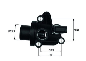Termostat lichid racire (87°C, in carcasa) potrivit MERCEDES A (W168), VANEO (414) 1.4-2.1 07.97-07.05 - Img 1