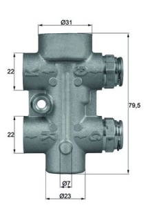Termostat racire ulei (80°C) potrivit MERCEDES C (W204), CLK (A209), CLK (C209), CLS (C219), E T-MODEL (S211), E (W211), GL (X164), M (W164), R (W251, V251), S (C216), S (W221, V221) 3.0-6.2 03.05-12.14 - Img 3