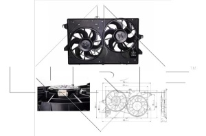 Ventilator radiator (cu carcasa) potrivit FORD COUGAR, MONDEO I, MONDEO II, MONDEO III 1.6-2.5 02.93-03.07 - Img 3