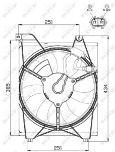 Ventilator radiator (cu carcasa) potrivit KIA RIO II 1.4/1.6 03.05-12.11 - Img 3