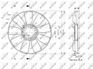 Ventilator radiator (diameter 755mm, numar lame 9) potrivit MAN TGA, TGS I, TGX I D0836LF41-D3876LF02 04.00- - Img 2