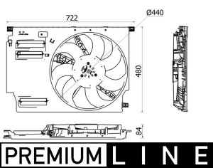 Ventilator radiator potrivit BMW 2 (F45), X1 (F48), X2 (F39); MINI COUNTRYMAN (F60) 1.5H 11.14- - Img 3