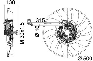 Ventilator radiator potrivit LAND ROVER DISCOVERY IV, RANGE ROVER SPORT I 3.0D 09.09-12.18 - Img 1