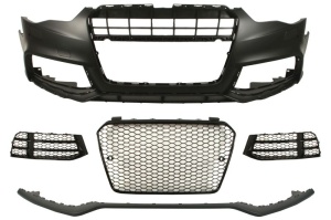 Bara Fata potrivita AUDI A5 8T 2011-2017 (RS5 Type, cu grilaje, cu orificii spalator faruri, cu orificii senzori parcare, grund)