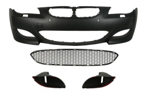 Bara Fata potrivita BMW 5 E60, E61 2007-2010 (fara primer Pachet M, cu orificii spalator faruri, cu orificii senzori parcare, grund)