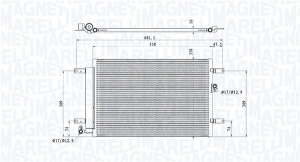 Condensator climatizare (cu uscator) potrivit FORD GALAXY I, GALAXY MK I; SEAT ALHAMBRA; VW SHARAN 1.8-2.8 03.95-03.10 - Img 2