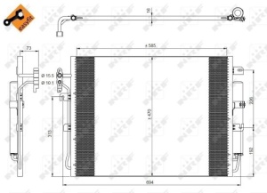 Condensator climatizare (cu uscator) potrivit LAND ROVER DISCOVERY III, DISCOVERY IV, RANGE ROVER SPORT I 2.7D 07.04-12.18 - Img 3