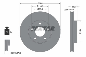 Disc frana Fata Dreapta/Stanga (fara pivot fixare roata) potrivit INFINITI I30, J30; NISSAN ALMERA TINO, MAXIMA / MAXIMA QX V, PRIMERA, X-TRAIL I 1.6-3.5 01.92- - Img 3