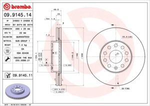 Disc frana Fata Dreapta/Stanga potrivit AUDI A3, Q2; CUPRA LEON, LEON SPORTSTOURER; SEAT ALTEA, ALTEA XL, ATECA, CORDOBA, IBIZA III, LEON, LEON SC, LEON SPORTSTOURER 1.0-Electric 09.96- - Img 3