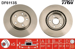 Disc frana Fata Dreapta/Stanga potrivit OPEL INSIGNIA A, INSIGNIA A COUNTRY; SAAB 9-5 1.4-2.8 07.08-03.17 - Img 3
