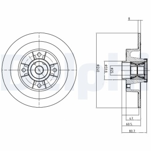Disc frana Spate Dreapta/Stanga potrivit DACIA SANDERO II; NISSAN NOTE; RENAULT CLIO II, CLIO III, CLIO III/HATCHBACK, MEGANE, MEGANE I, MEGANE I COACH 0.9-2.0D 03.99- - Img 3
