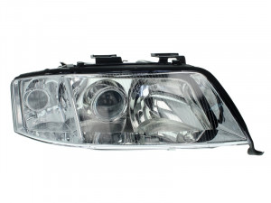 Far Dreapta (H1/H7, electric, fara motoras, culoare insertie: cromat, culoare semnalizator: transparent) potrivit AUDI A6 C5, ALLROAD C5 01.99-12.00 - Img 1