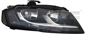 Far dreapta potrivit AUDI A4, A4 ALLROAD - (H7, reglaj electric, cu motoras, fundal negru)