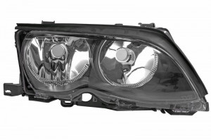 Far dreapta potrivit BMW Seria 3 1998-2006 - (H7, reglaj electric, cu motoras, fundal negru)