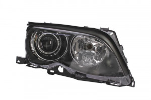 Far dreapta potrivit BMW Seria 3 2001-2006 - (D2S/H7, reglaj electric, cu motoras, fundal negru)