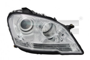 Far dreapta potrivit MERCEDES Clasa M (W164) - (H7, reglaj electric, cu motoras, fundal cromat)