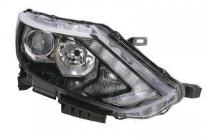 Far dreapta potrivit NISSAN QASHQAI 2013-2017 - (H11/H7, reglaj electric, cu motoras)