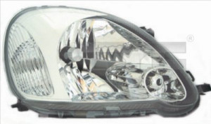 Far dreapta potrivit TOYOTA YARIS 2003-2005 - (H4, electric, fundal cromat)