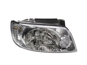 Far fata Dreapta (H4, electric, fara motoras, culoare insert: cromat, culoare semnalizator: transparent) potrivit HYUNDAI MATRIX - Img 1
