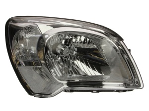 Far fata Dreapta (H4, electric, manual, fara motoras, culoare insert: cromat, culoare semnalizator: alb) potrivit KIA SPORTAGE II -10.10 - Img 1