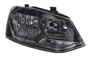 Far fata Dreapta (H7/H7/W5W/WY21W, electric, cu motor, culoare insert: negru) potrivit VW POLO, POLO V - Img 1