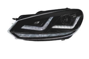 Far fata Dreapta/Stanga (xenon, D8S/LED, culoare insert: negru, culoare semnalizator: galben) potrivit VW GOLF 6 potrivit VW