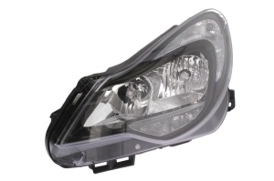 Far fata Stanga (H1/H7, electric, cu motor, culoare insert: negru, culoare semnalizator: alb) potrivit OPEL CORSA D, CORSA D/HATCHBACK - Img 1