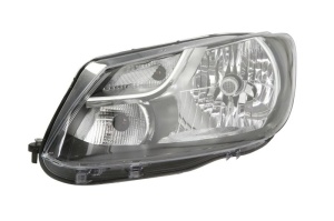 Far fata Stanga (H4, electric, cu motor, culoare insert: negru, culoare semnalizator: transparent) potrivit VW CADDY III, CADDY III/MINIVAN - Img 1