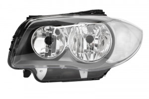 Far stanga potrivit BMW Seria 1 (E81),Seria 1 (E82),Seria 1 (E87),Seria 1 (E88) - (H7, reglaj electric, fundal negru)