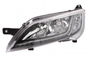 Far stanga potrivit CITROEN JUMPER FIAT DUCATO PEUGEOT BOXER, BUS/PLATFORMA/SASIU dupa 2014 - (2*H7/H7, reglaj electric, cu motoras, fundal cromat, fundal transparent)