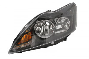 Far stanga potrivit FORD FOCUS 2008-2012 - (H1/H7, reglaj electric, cu motoras, fundal negru)