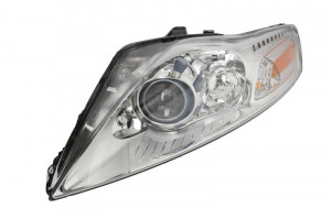 Far stanga potrivit FORD MONDEO 2007-2010 - (H1/H7, reglaj electric, cu motoras,cu iluminare in viraje, fundal argintiu)