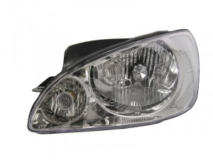 Far stanga potrivit HYUNDAI GETZ 2005-2009 - (H4, electric, cu motoras, fundal argintiu, Semnalizator argintiu)