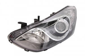 Far stanga potrivit HYUNDAI i30, Hatchback/ Kombi 2011-2015 - (2*H7, reglaj electric, cu motoras, fundal cromat, fundal transparent)