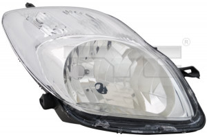 Far stanga potrivit TOYOTA YARIS 2009-2010 - (H4, electric, fundal cromat)