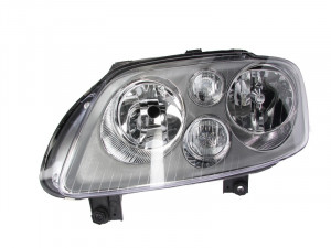 Far stanga potrivit VW CADDY III, TOURAN - (H7, reglaj electric, cu motoras, fundal cromat)