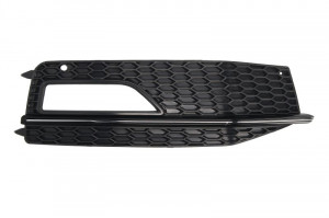 Grila bara fata Dreapta cu linii cromate, S, cu locas proiector, negru potrivit AUDI A4 ALLROAD B8, A4 B8 2007-2016 2011-2016