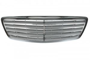 Grila fata potrivit MERCEDES S (W220) 2.8-6.3 1998-2005 pana in 2005 - (argintiu/crom)