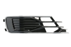 Grila ventilatie bara fata dreapta potrivit AUDI A6 C7 2015-2018 - (cu șipcă cromată, plastic, negru/crom)