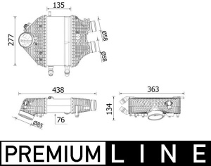 Intercooler potrivit BMW 2 (F22, F87), 3 (F30, F80), 4 (F32, F82), 4 (F33, F83) 3.0 03.14-06.21 - Img 1