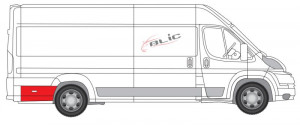 Kit reparatie aripa spate dreapta potrivit CITROEN JUMPER; FIAT DUCATO; PEUGEOT BOXER 2006-2014 - (dupa roata, model lung; cu orificiu pentru lumina de degajare) - Img 2