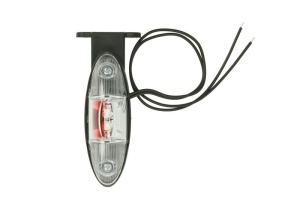 Lumina clarificare dreapta, portocaliu/rosu/alb, LED, inaltime 120mm; latime 42mm; adancime 38mm, în relief, lungime cablu 350mm, cu cuier, 12/24V (unghi în relief) - Img 1