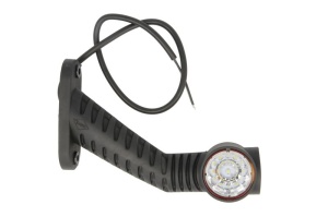 Lumina delimitare dreapta, portocaliu/rosu/alb, LED, inaltime 125mm; latime 38mm; adancime 175mm lungime cablu 500mm, pe brațul lung, 12/24V - Img 1